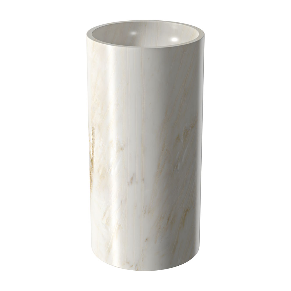 Marble Systems Marble Sinks Calacatta Amber matte marble tile close-up view — available at Surface Group