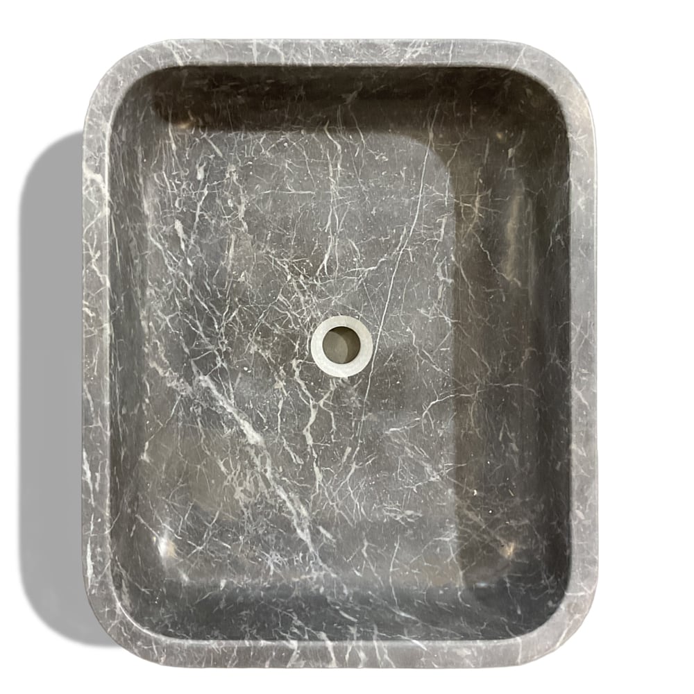 Iris Black Honed Oasis Marble Sink 18×22 (SN00221)