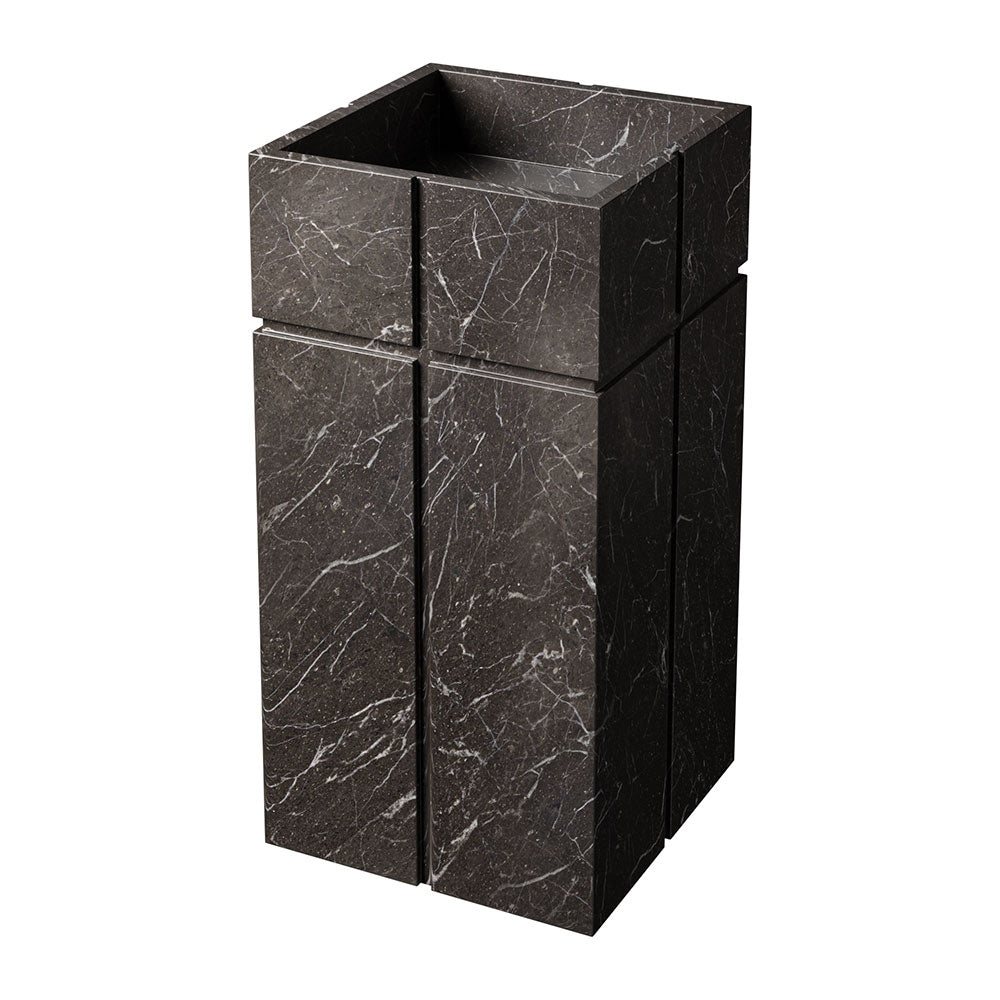 Marble Systems Marble Sinks Iris Black matte marble tile close-up view — available at Surface Group