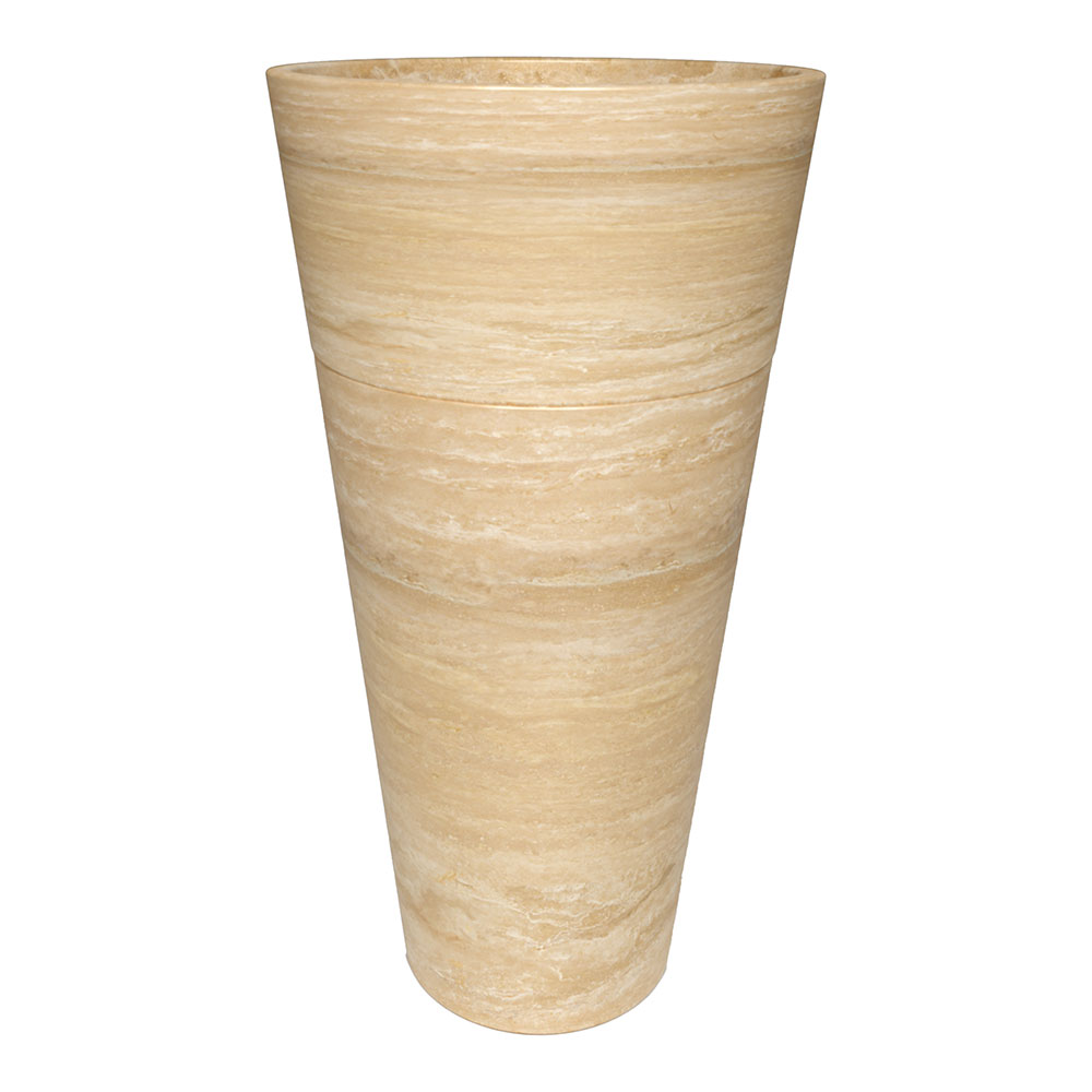 Marble Systems Marble Sinks Ivory matte travertine tile close-up view — available at Surface Group