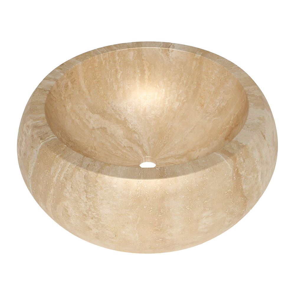 Marble Systems Marble Sinks Ivory matte travertine tile close-up view — available at Surface Group