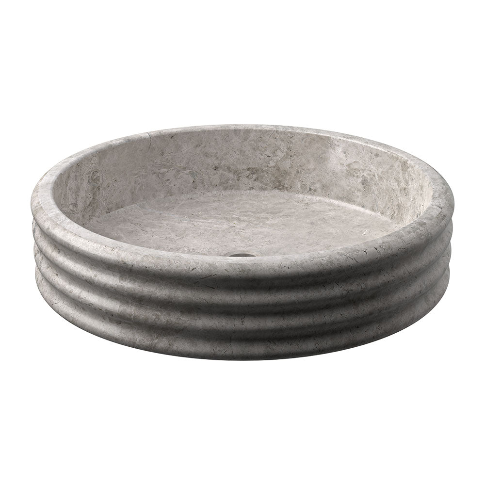 Marble Systems Marble Sinks Silver Clouds matte marble tile close-up view — available at Surface Group