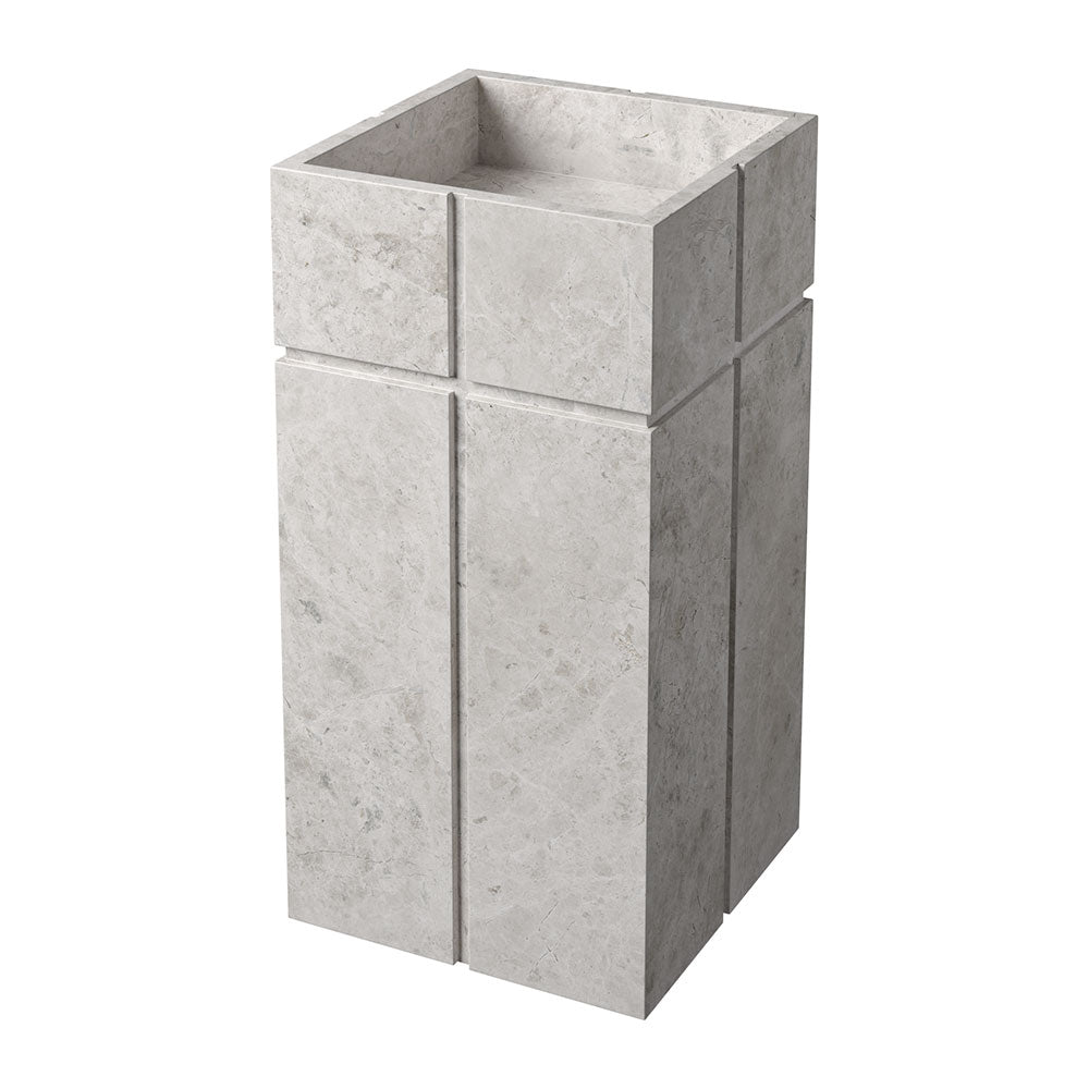 Marble Systems Marble Sinks Silver Clouds matte marble tile close-up view — available at Surface Group