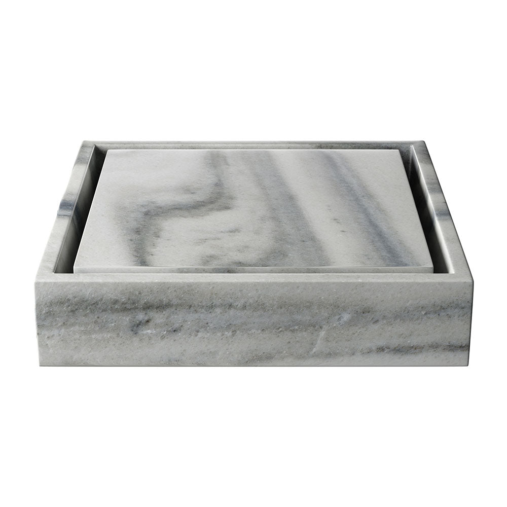 Marble Systems Marble Sinks Skyline matte marble tile close-up view — available at Surface Group