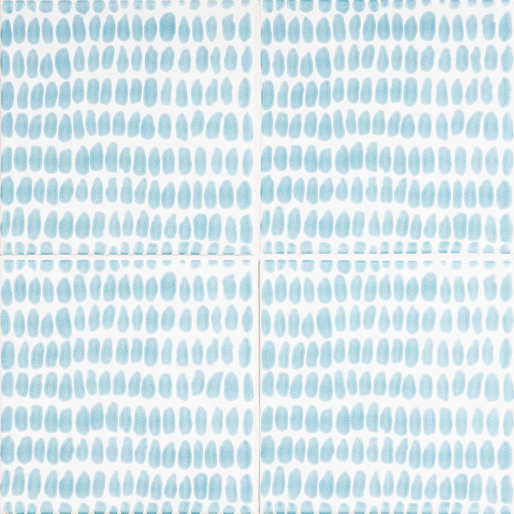 Marble Systems Sister Parish Design Ceramic Snow White Ocean glossy ceramic tile pattern swatch β available at Surface Group