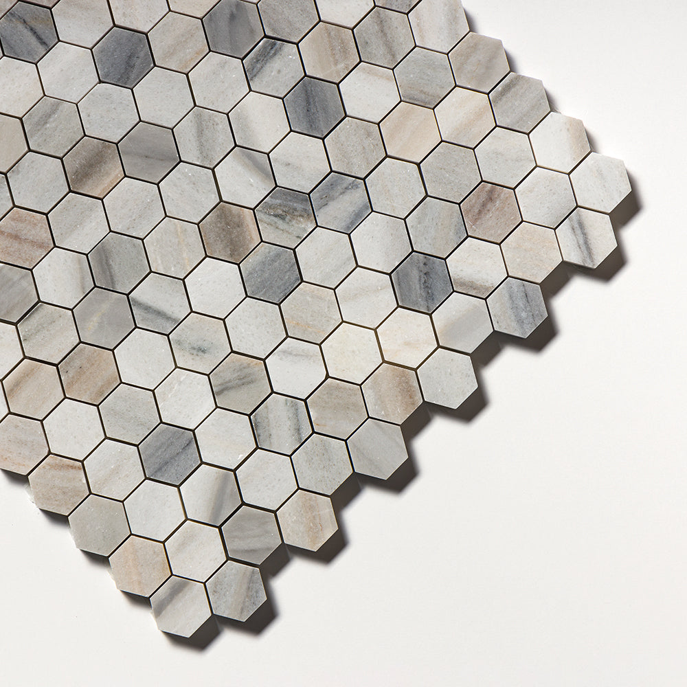 Skyline Honed Hexagon 1×1 Marble Mosaics 11 1/2×12 1/4 (MS02295)