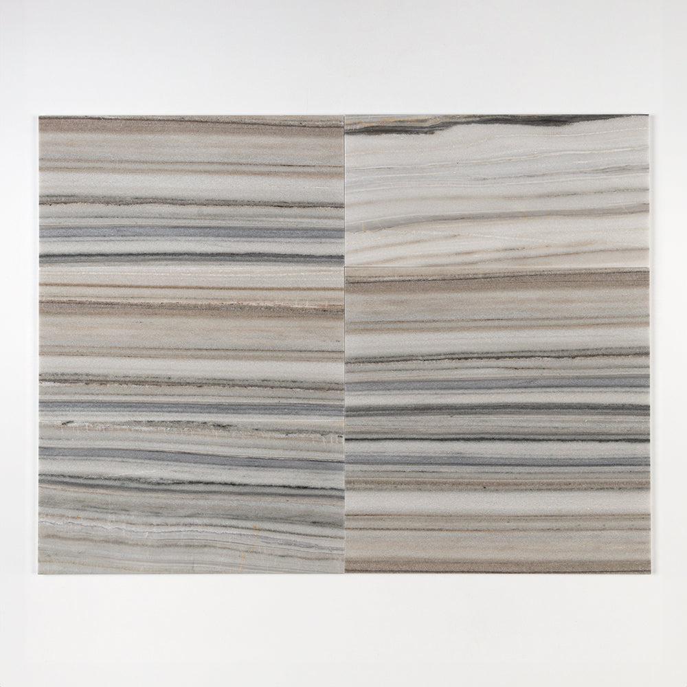 Marble Systems Skyline Polished Marble Skyline glossy marble tile pattern swatch — available at Surface Group