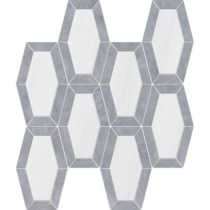 Snow White, Allure Multi Finish Lincoln Marble Mosaic 10 1/4×12 13/16 Image