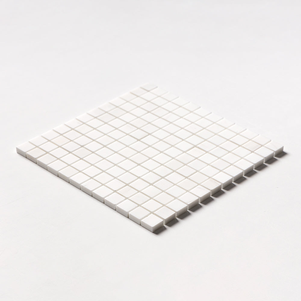 Snow White Polished 1Γ1 Marble Mosaics 12Γ12 (MS01236)