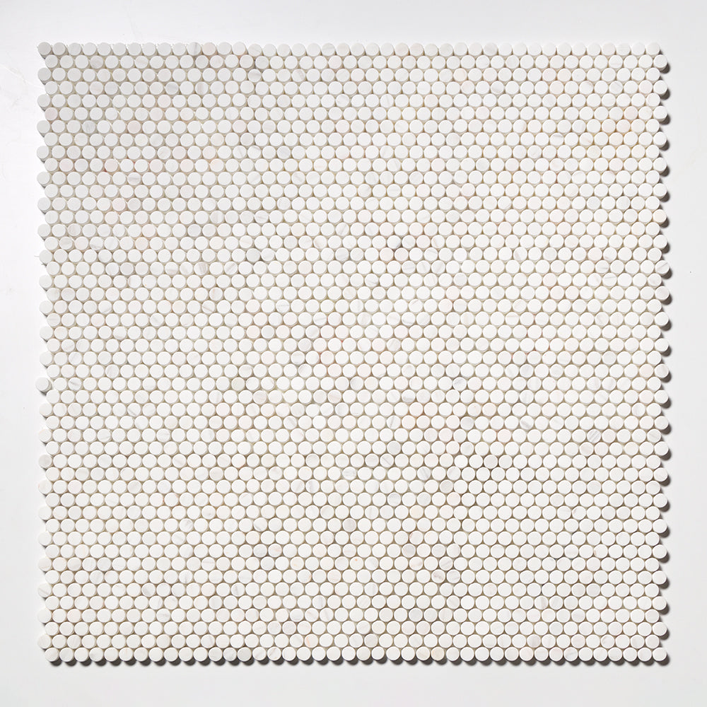 Marble Systems Snow White rugged marble tile pattern swatch — available at Surface Group
