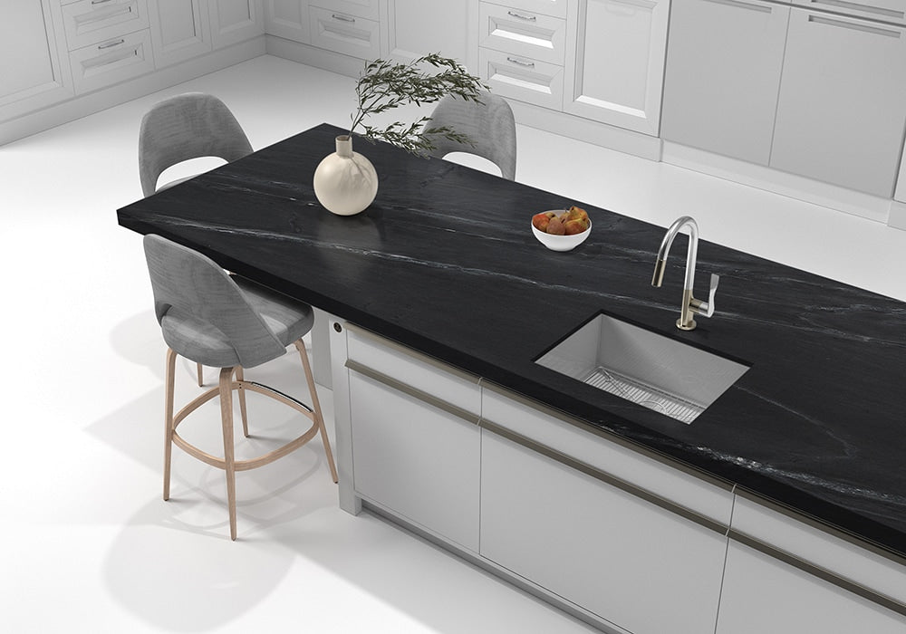 Black Honed Soapstone# Slab Random 1 1/4 (SL90497)