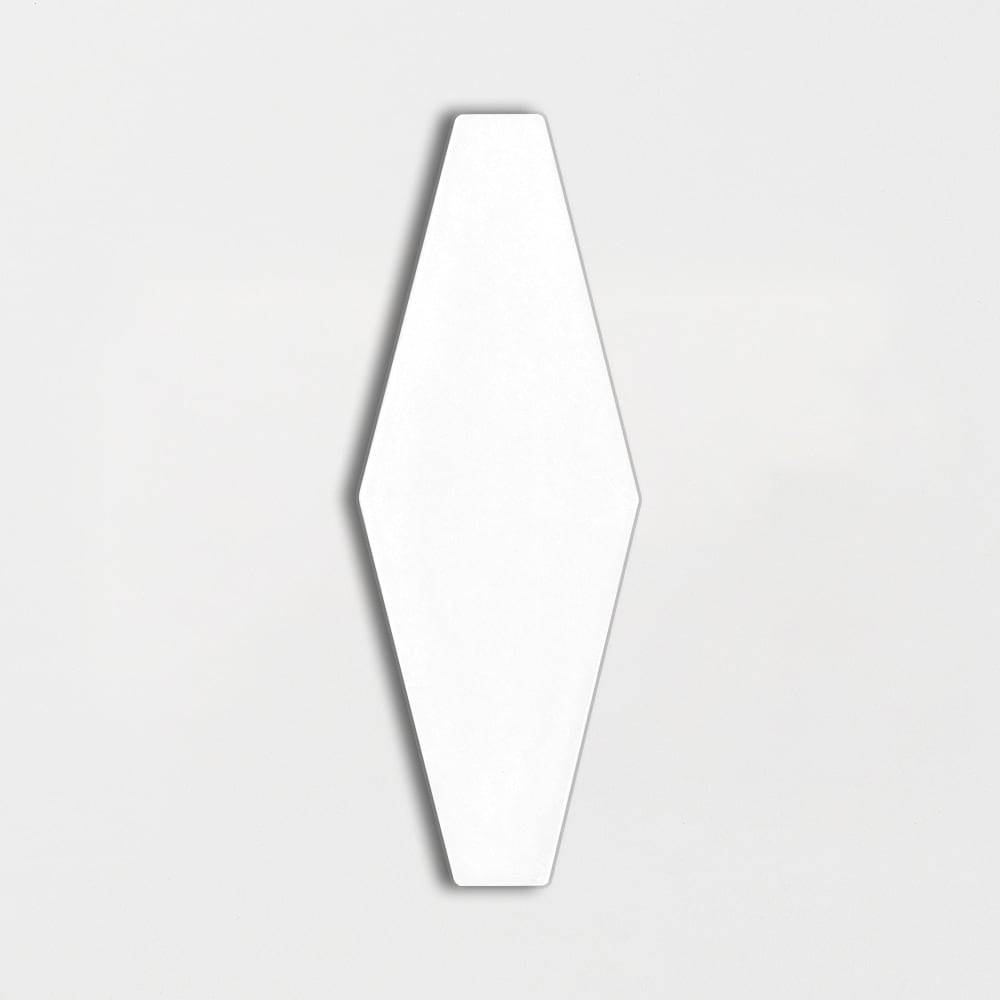 Royal White Glossy Longest Hexagon Ceramic Tile 3×7 7/8 Image