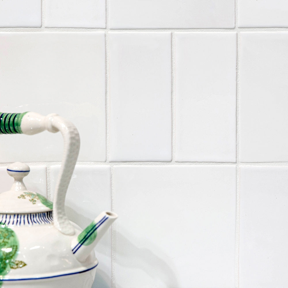 Royal White Glossy Subway Ceramic Tiles 3×6