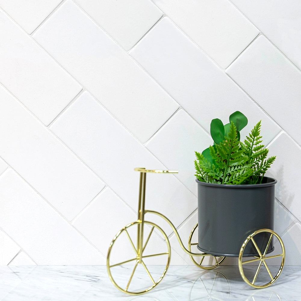 Satin Cotton Matte Subway Ceramic Tiles 3×9