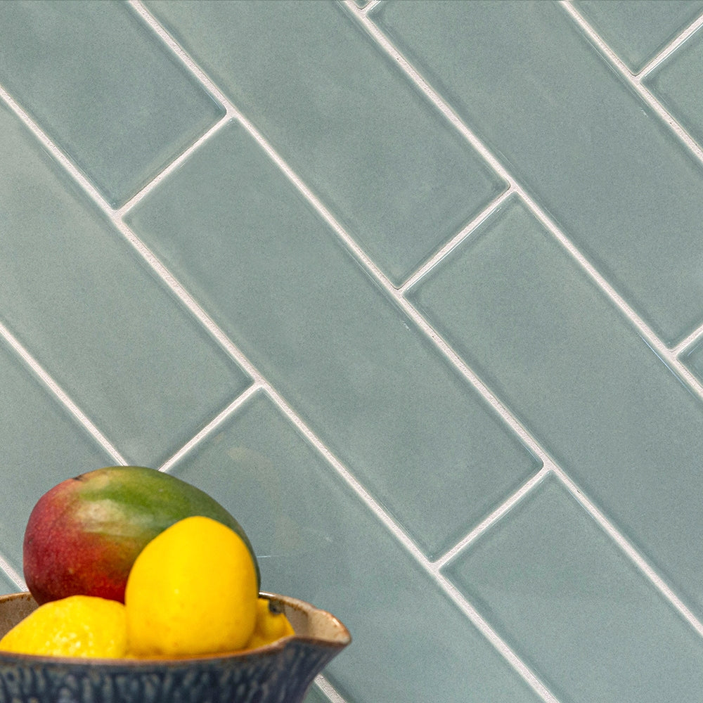 Witty Green Glossy Ceramic Tile 3×9 (TL18333)