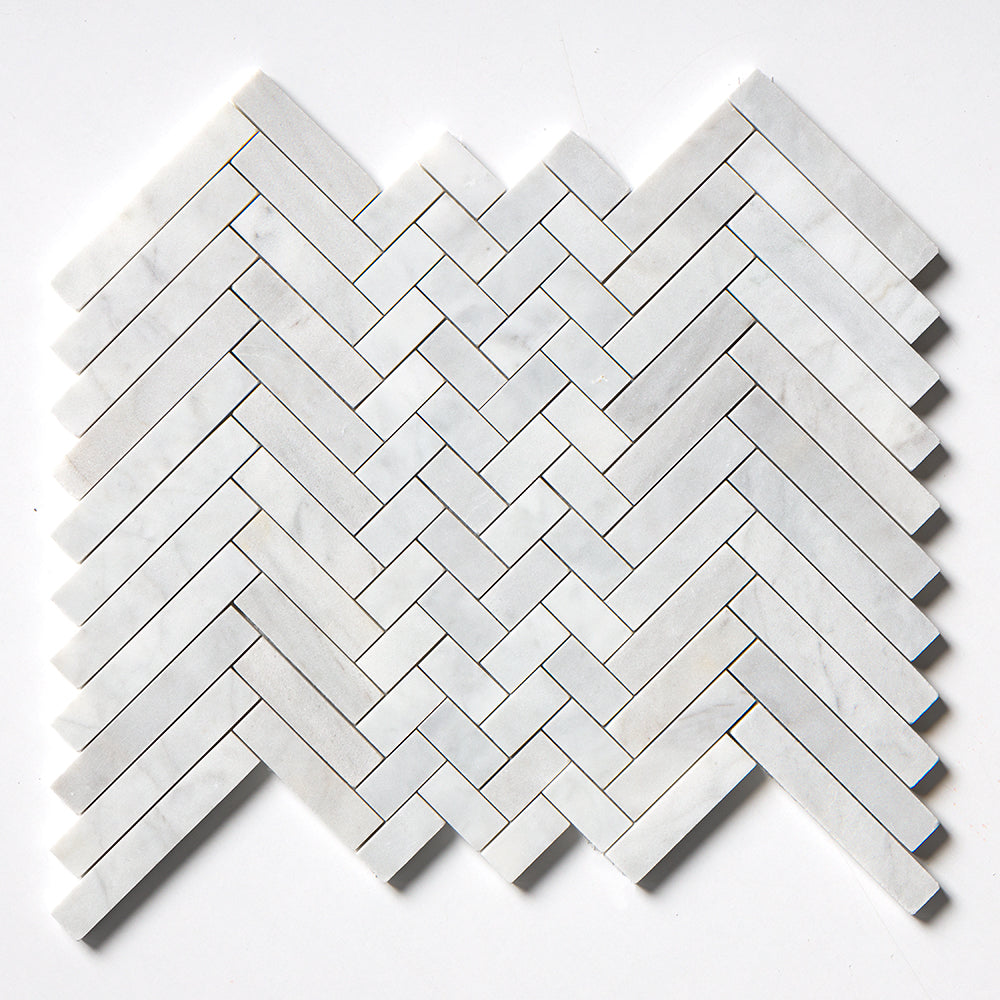 Avenza Honed Mixed Herringbone Marble Mosaic 16 5/6×12 1/16 Image