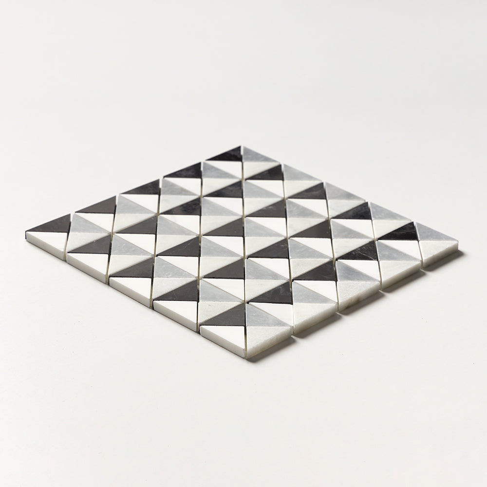 Black, Glacier, Allure, Snow White Multi Finish Devon Marble Mosaics 12 1/2Γ12 1/2 (MS01499)