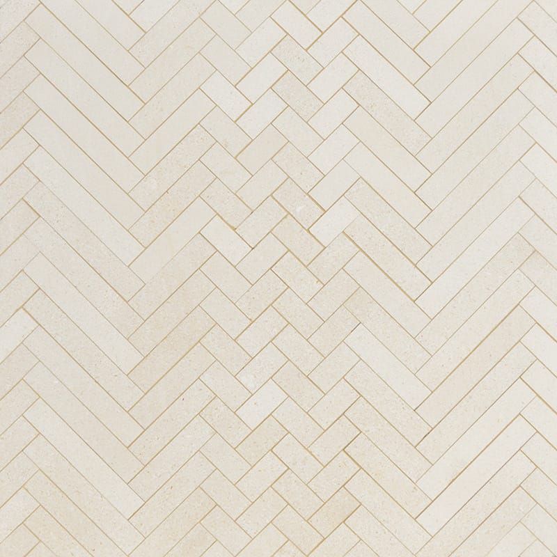 Marble Systems Studio Mosaic Tile Champagne matte limestone tile pattern swatch — available at Surface Group