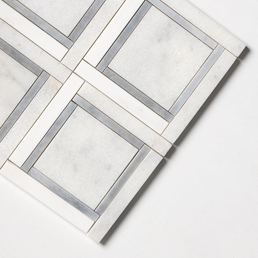 Glacier, Snow White, Allure Multi Finish Cambridge Marble Mosaics 12×12 (MS01492)
