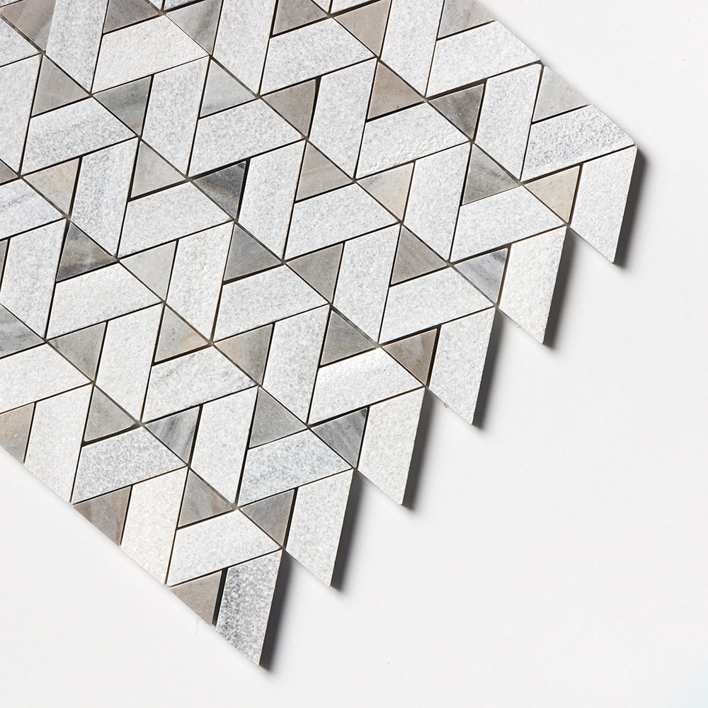 Skyline Multi Finish Monte Marble Mosaics 12 3/8×12 3/8 (MS01535)