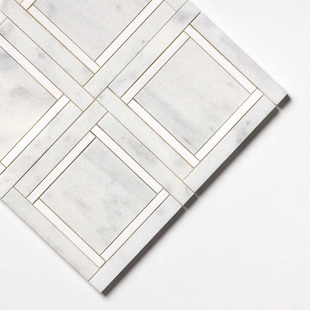 Snow White, Avalon Multi Finish Cambridge Marble Mosaics 12Γ12 (MS01493)