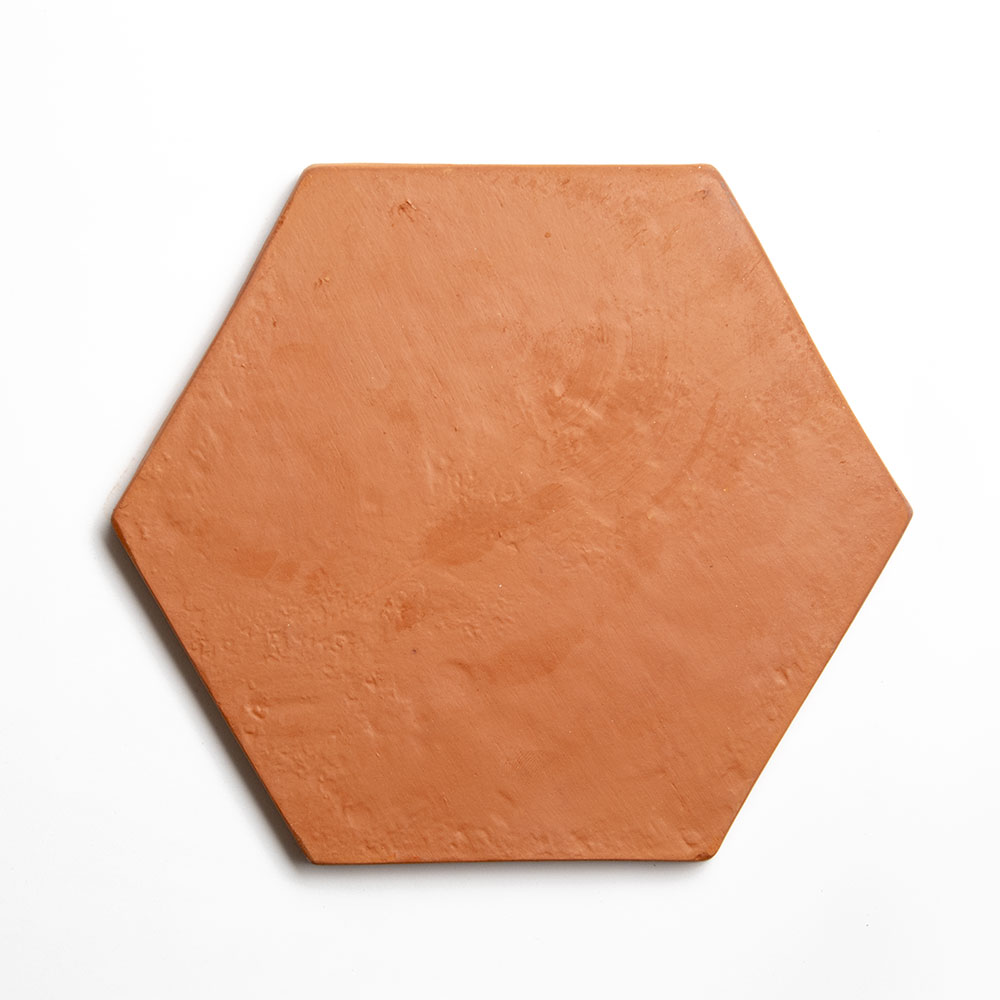 Sunrise Natural Hand Pressed Hexagon 8 Terracotta Tiles 8×8