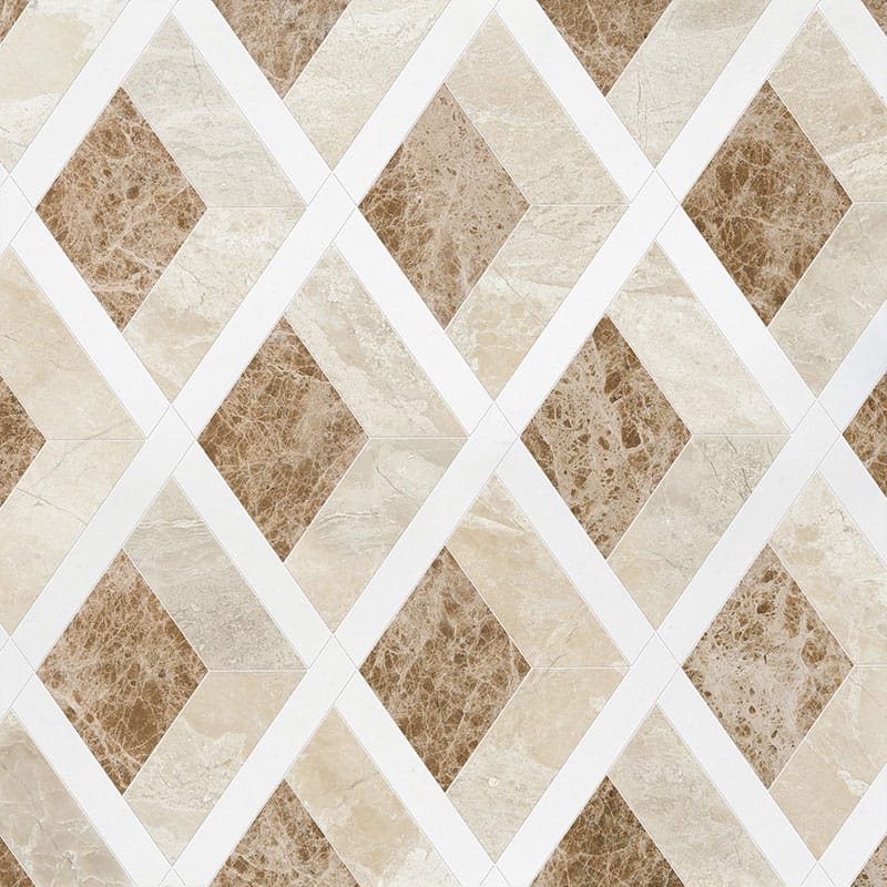 Marble Systems Talya Decorative Marble Diana Royal Aspen White Paradise multi finish tile pattern swatch β available at