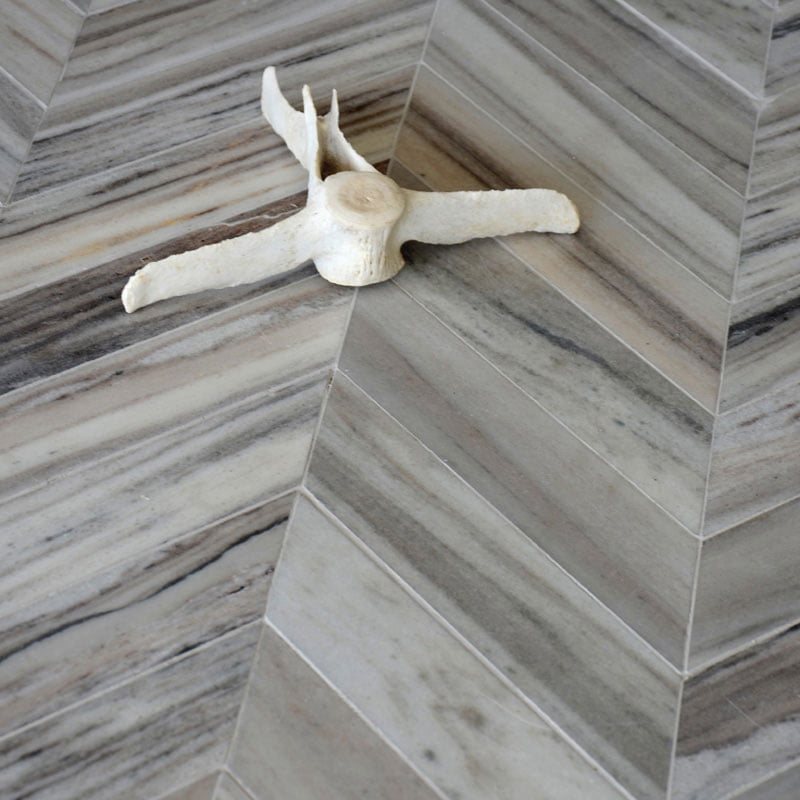 Bosphorus Palisandra Vein Cut Honed Marble Waterjet Decos 13 7/16x 13 7/16 (YNR10052)