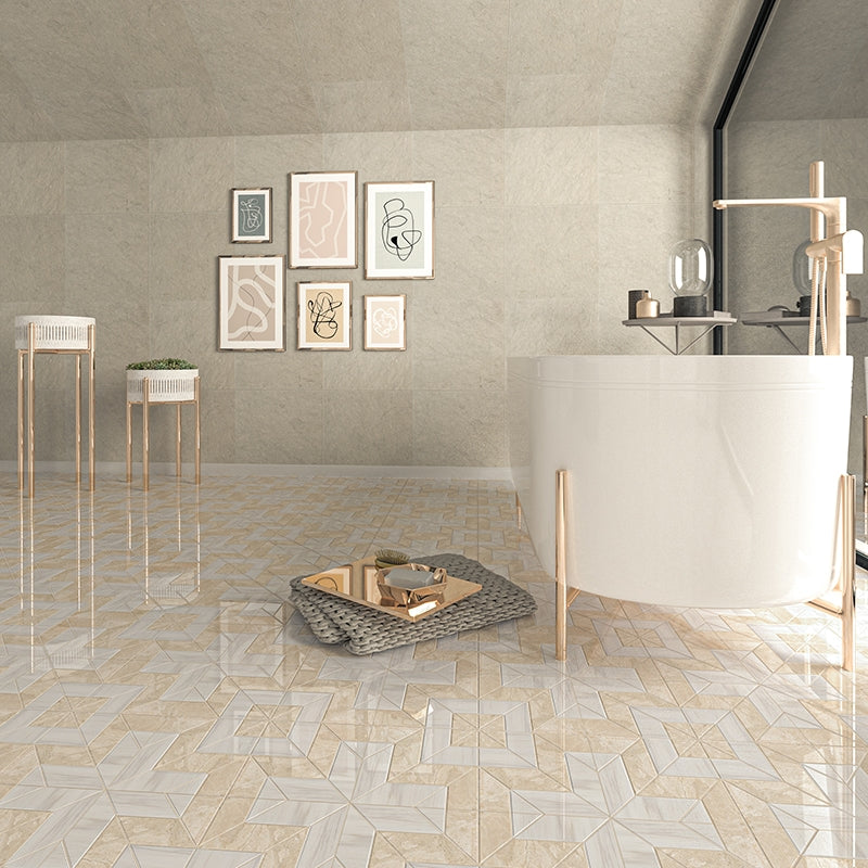 Beni Bianco Dolomiti, Diana Royal Multi Finish Marble Waterjet Decos 9Γ9 (XTA04008)