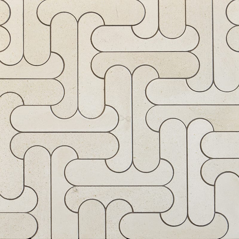 Marble Systems Taos Champagne matte limestone tile pattern swatch — available at Surface Group