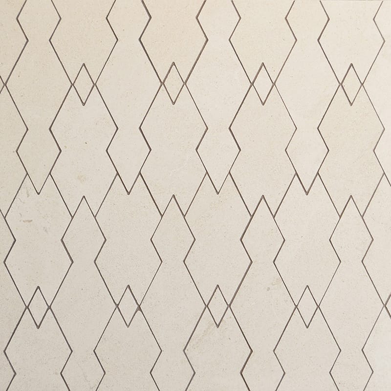 Marble Systems Taos Champagne matte limestone tile pattern swatch — available at Surface Group