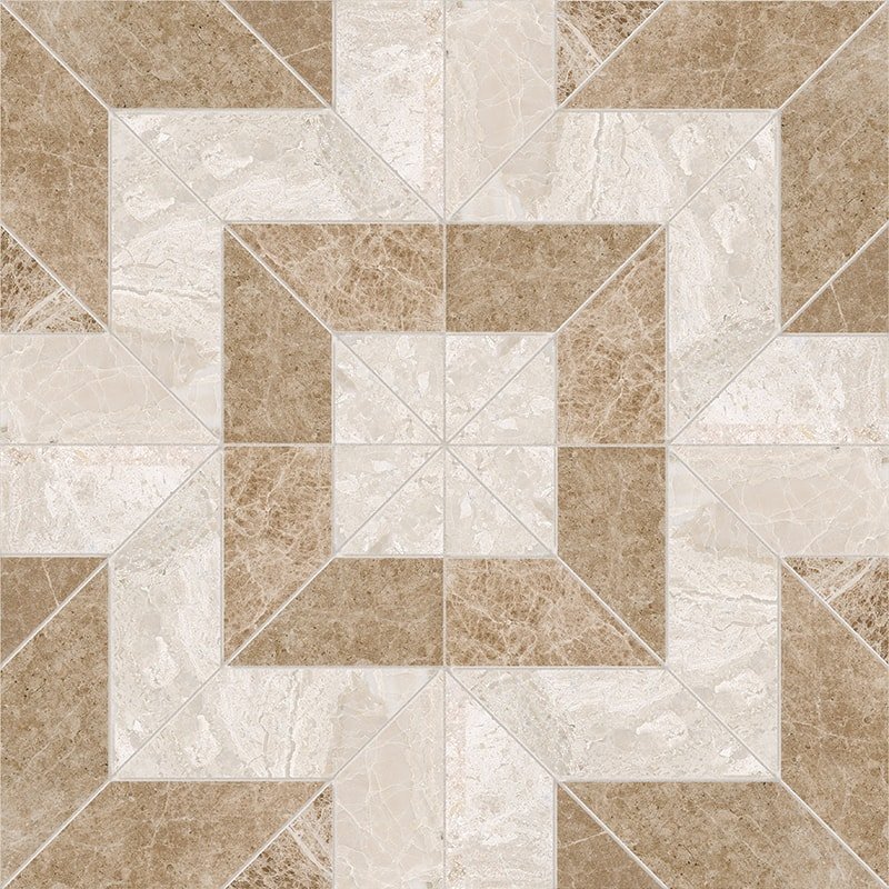 Marble Systems Taos Paradise Diana Royal multi finish marble tile pattern swatch — available at Surface Group