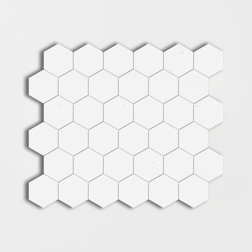 Thassos, Thassos White Honed Hexagon Marble Mosaic 10 3/8Γ12 Image