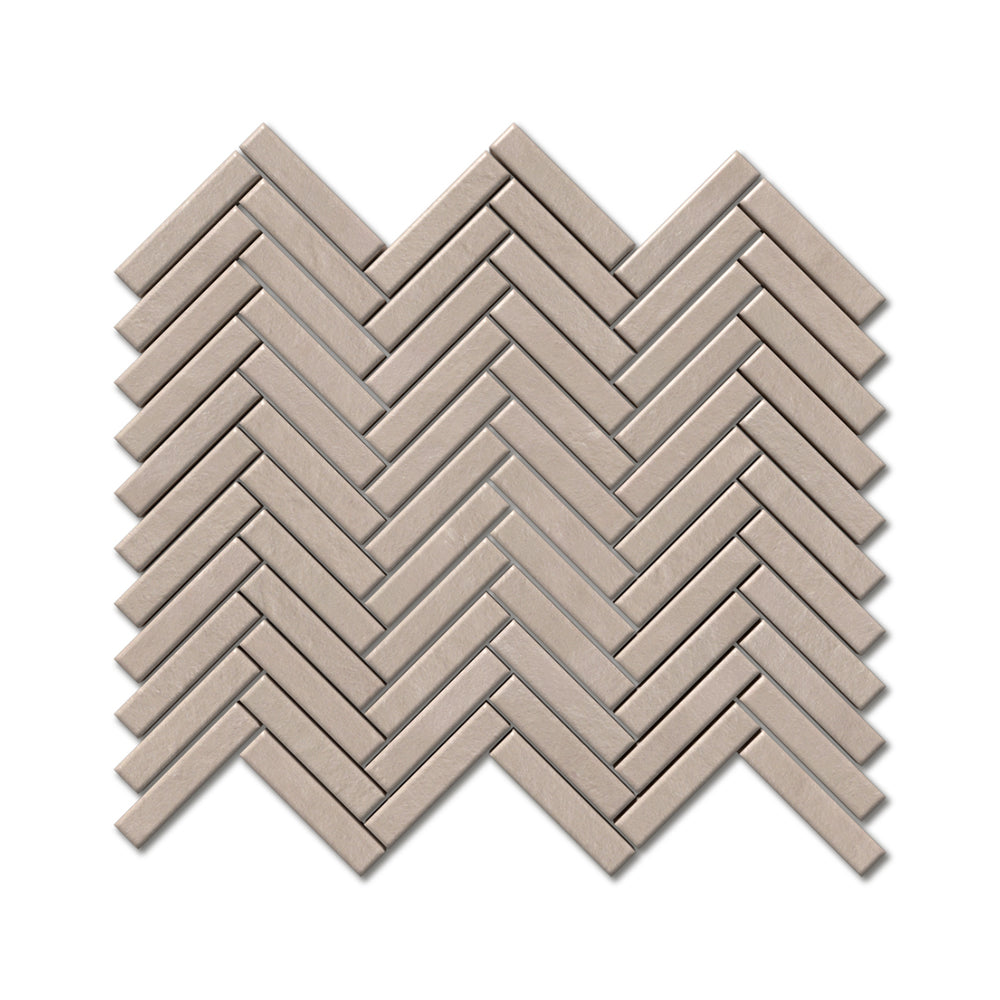 Dunes Matte Herringbone 5/8×3 Glazed Terracotta Mosaic 10 7/16×12 13/16 Image
