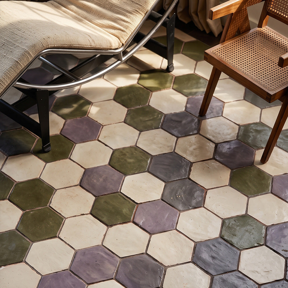 Olympos Matte Hexagon 5 Glazed Terracotta Tiles 5×5 (DC00426) Olivin Matte Hexagon 5 Glazed Terracotta Tiles 5×5 (DC00424) Simons Matte Hexagon 5 Glazed Terracotta Tiles 5×5 (DC00421)