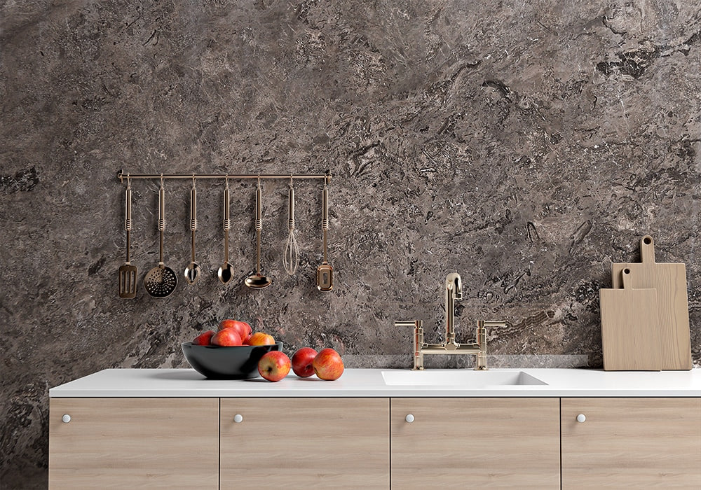 Black Polished Travertine Slab Random 1 1/4 (SL90480)