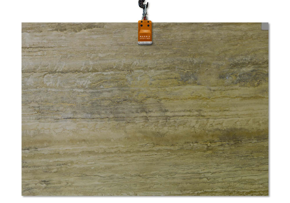 Silver Rustic Vein Cut Polished Travertine Slab Random