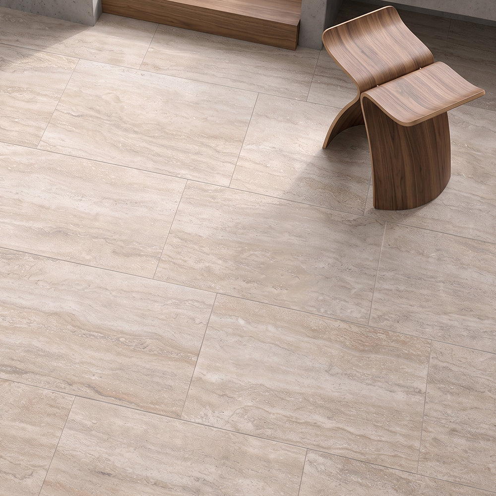 Argento Al Contro Matte Travertine Look Porcelain Tiles 12Γ24 (WIS11893)