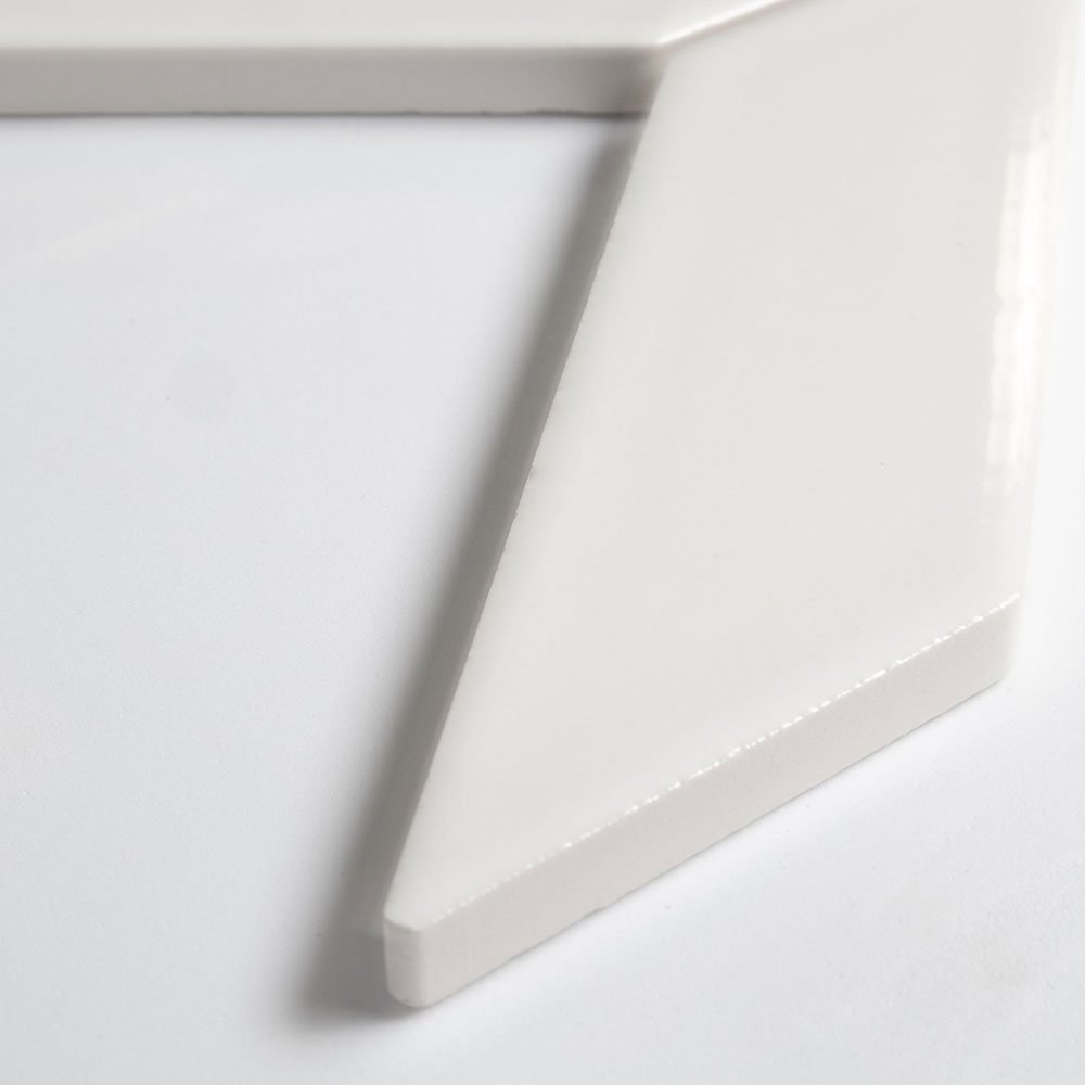 Tulum White Glossy Chevron Ceramic Tiles 2×6 (WST36164)