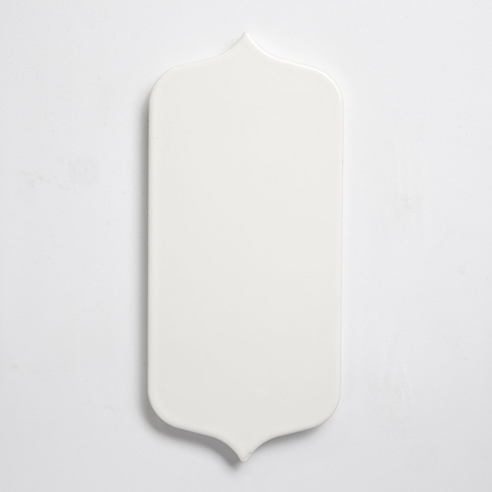 Tulum White Glossy Tear Field Ceramic Tile 3 5/8×8 Image