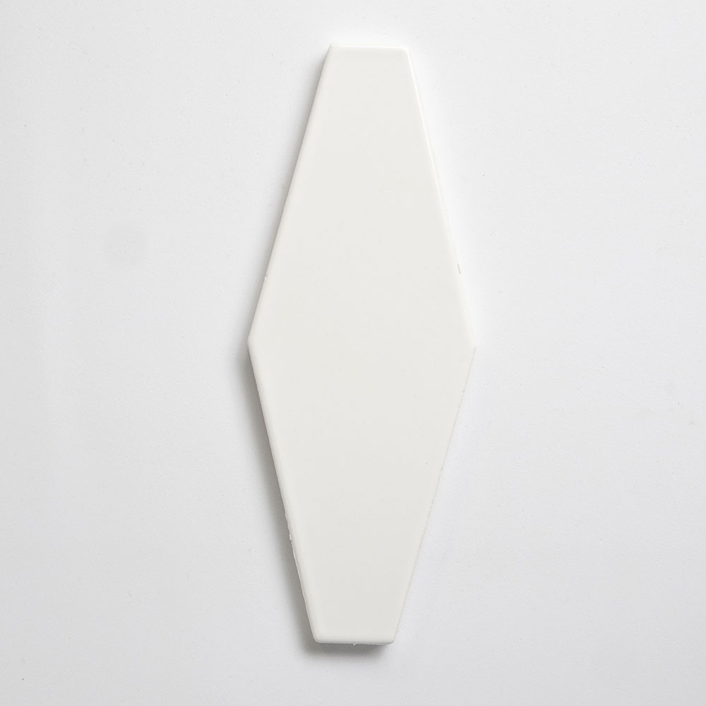 Tulum White Glossy Longest Hexagon Ceramic Tile 3×8 Image