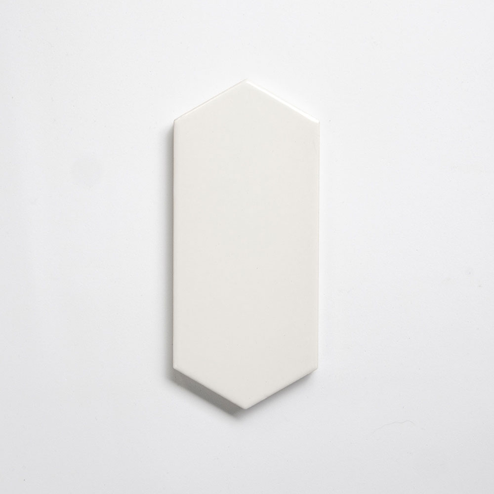 Tulum White Glossy Picket Ceramic Tile 3×6 Image