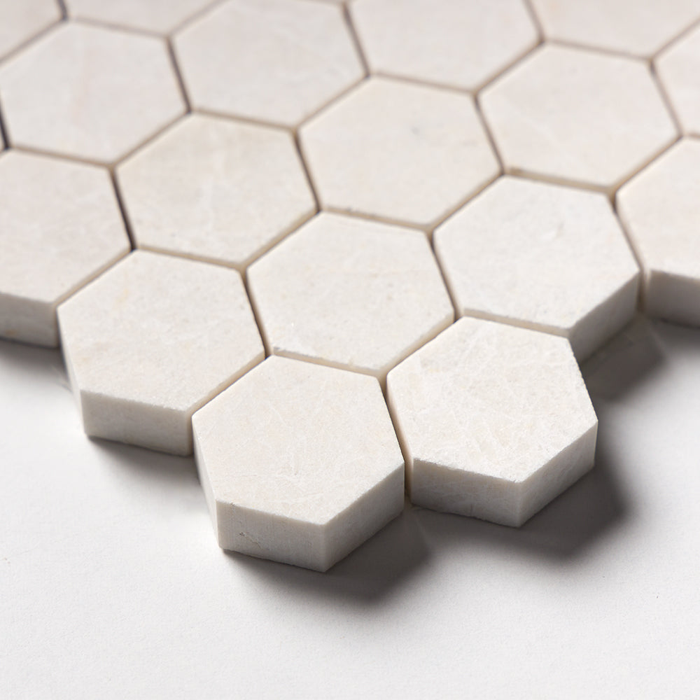 Vanilla Honed Hexagon 1×1 Marble Mosaics 11 1/2×12 1/4 (MS02291)