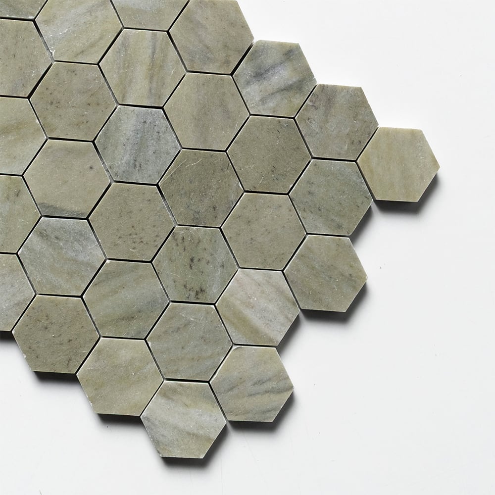 Verde Laguna Honed Hexagon 2 Marble Mosaics