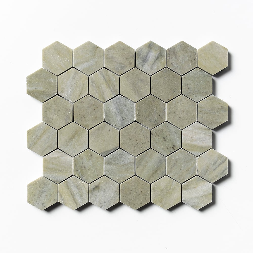 Verde Laguna Honed Hexagon 2 Marble Mosaics