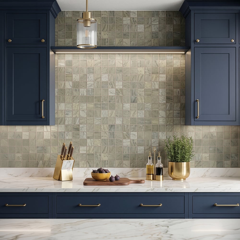 Verde Laguna Honed 2×2 Marble Mosaics
