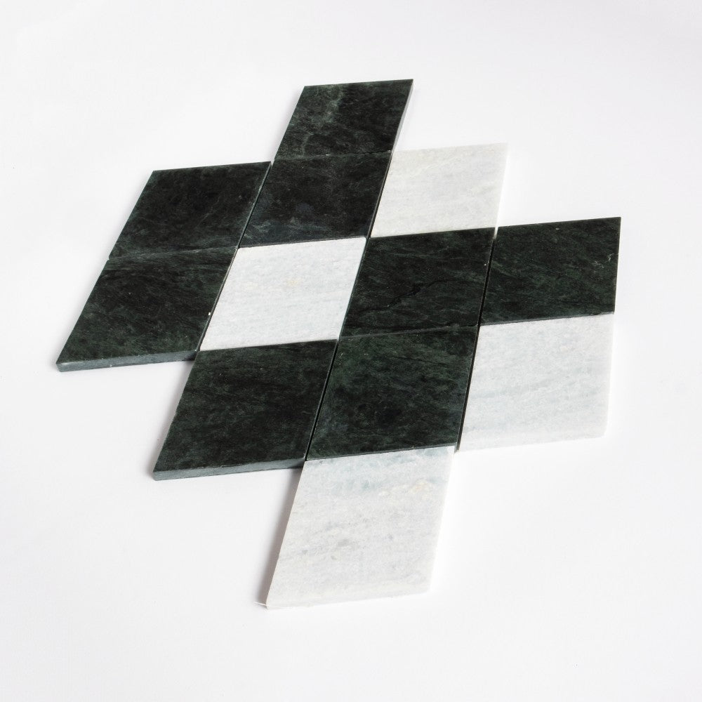 Blue Celeste, Verde Lucia Honed Almas Marble Mosaics 10Γ10 1/2 (YNR90490)