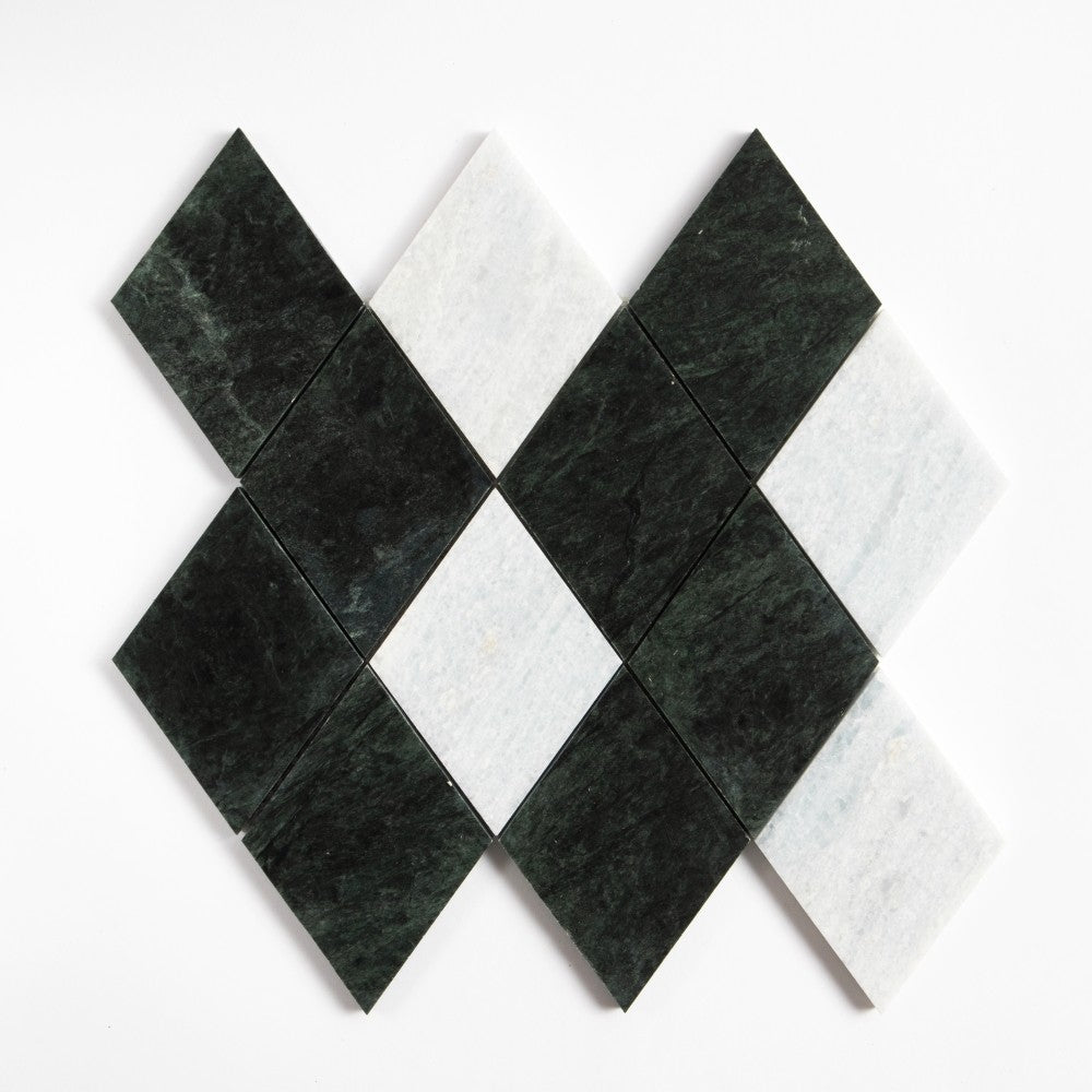 Blue Celeste, Verde Lucia Honed Almas Marble Mosaics 10Γ10 1/2