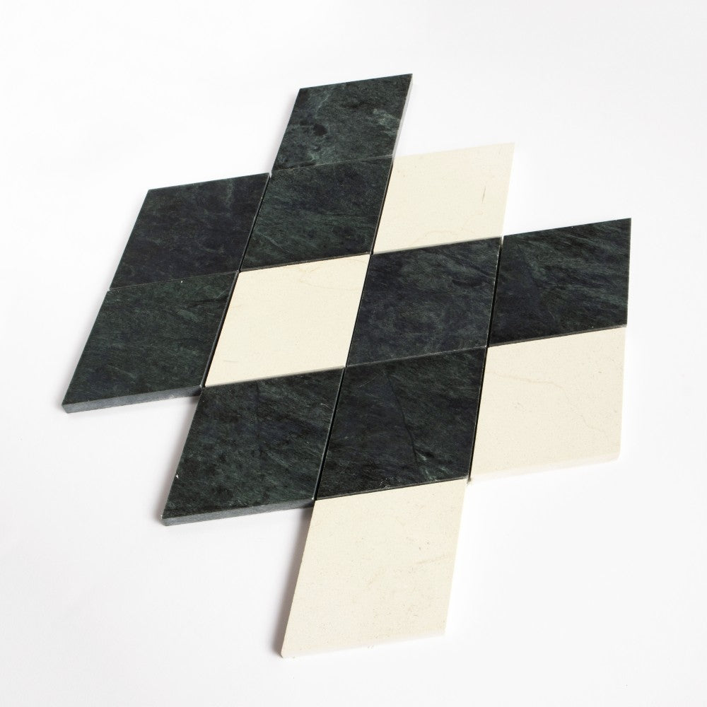 Marfil, Verde Lucia Honed Almas Marble Mosaics 10Γ10 1/2 (YNR90488)