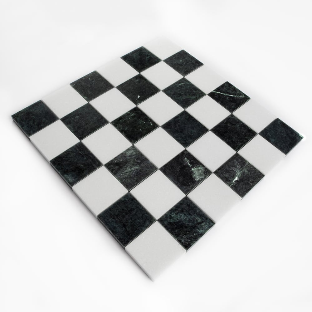Thassos, Verde Lucia Honed Petite Chester Marble Mosaics 12×12 (MS90948)